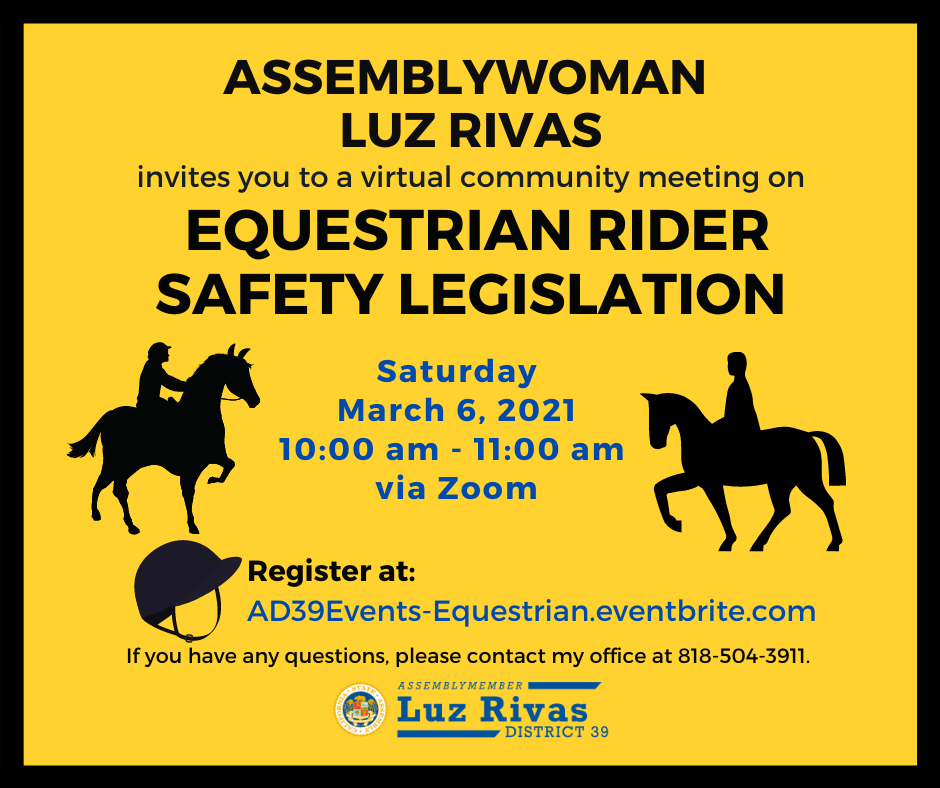  Host Virtual Community Meeting on Equestrian Rider Safety Legislation