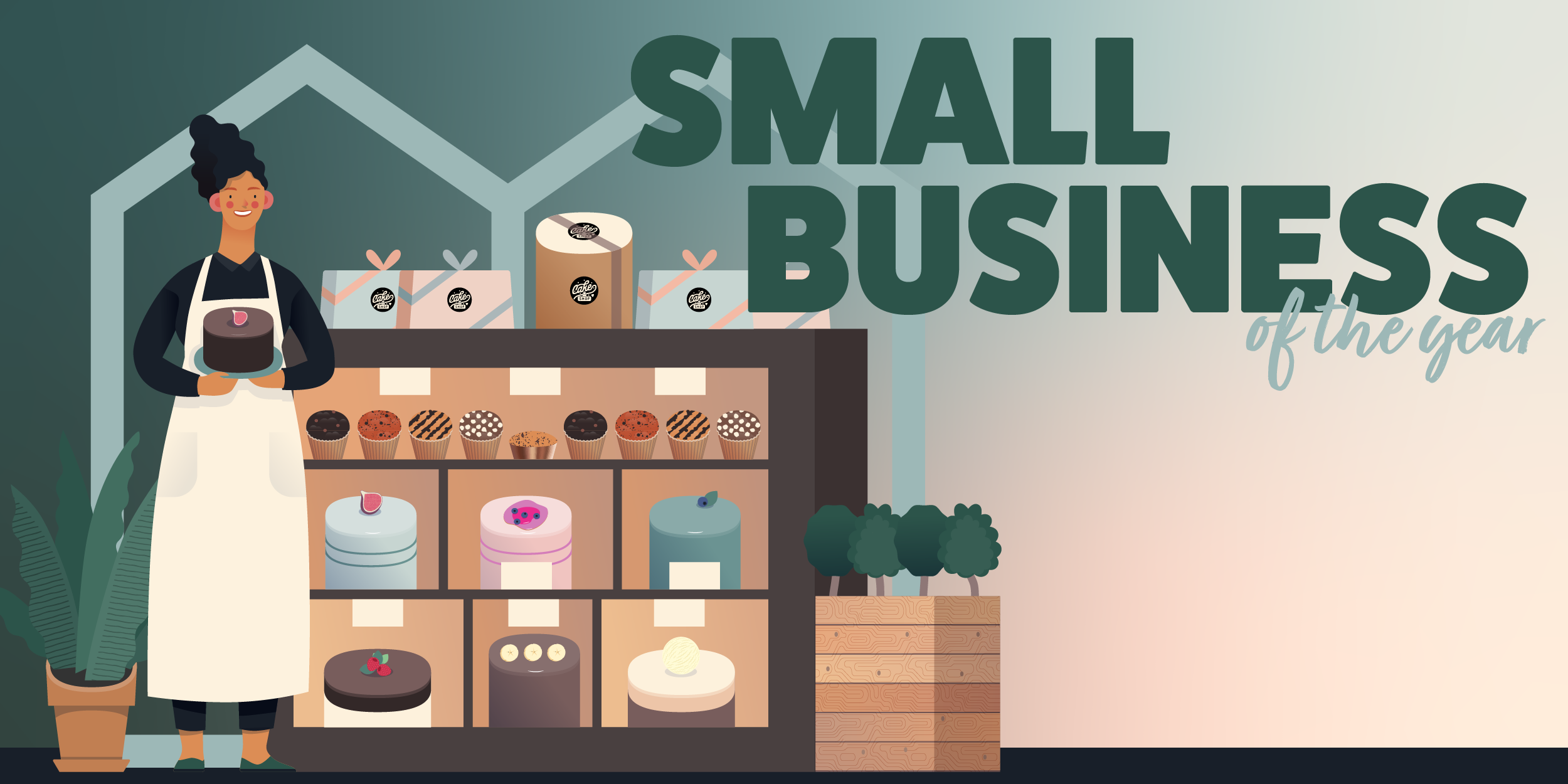 Small Business of the Year - illustration of a cake shop