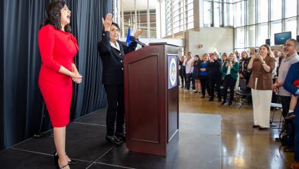 Assemblywoman Celeste Rodriguez and guests at Community Swearing-In Ceremony