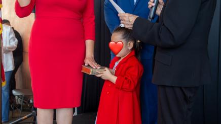 Assemblywoman Celeste Rodriguez and guests at Community Swearing-In Ceremony